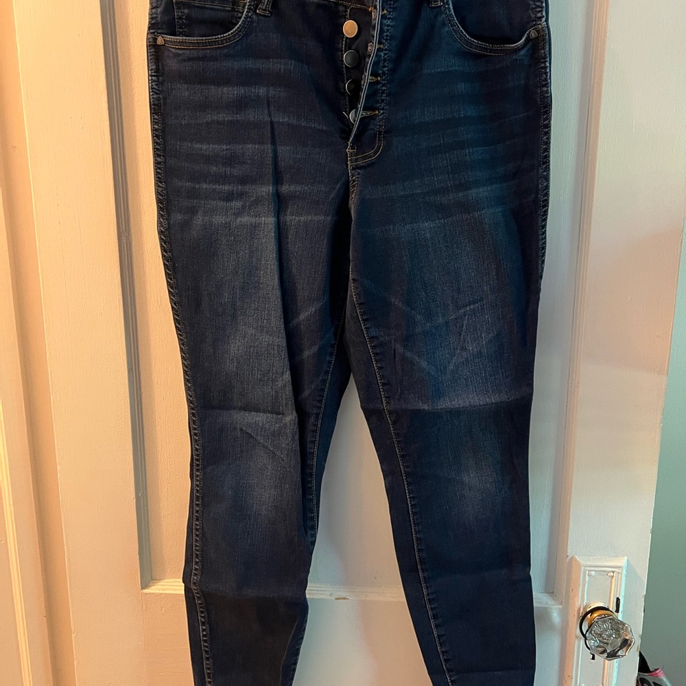 Kut from the Kloth Connie Fab Ab Ankle Skinny button fly Dark Blue Jeans